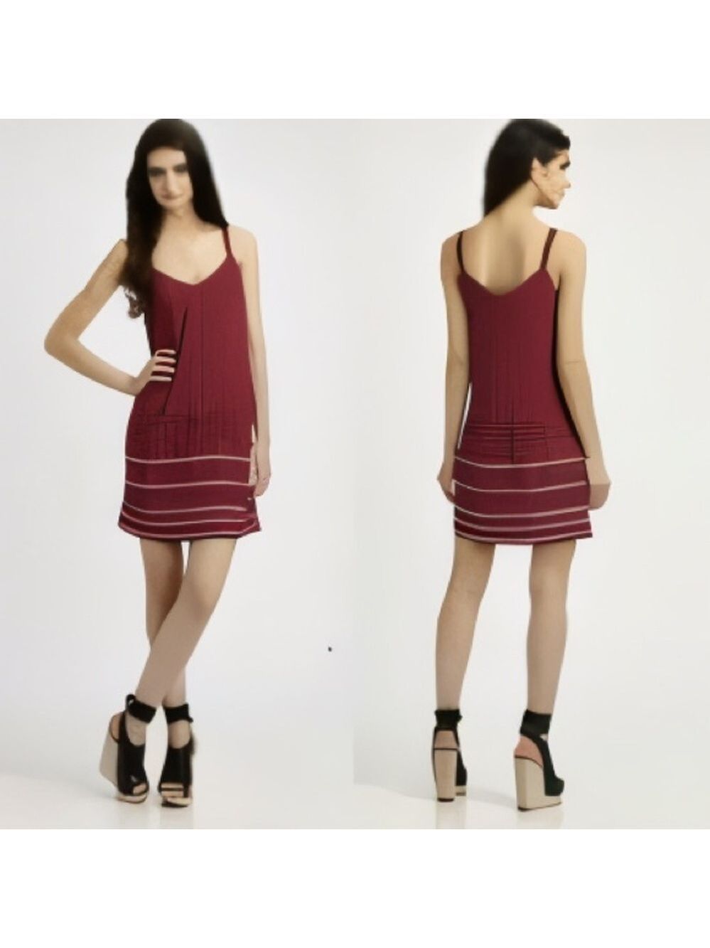 Theory Pink Striped Sleeveless Mini Dress Size 6